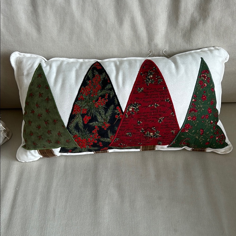 Christmas Pillow, Handcrafted, Handmade, Sew , Christmas Trees